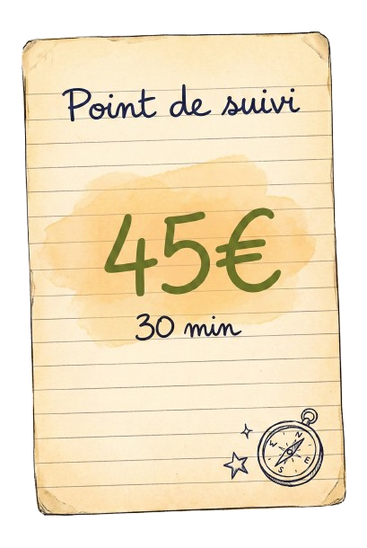Point de suivi, 45 euros HT, 30 min