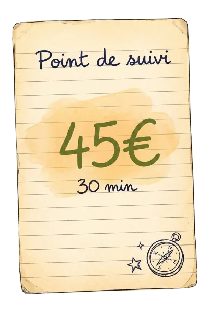 Point de suivi, 45 euros HT, 30 min